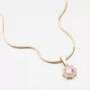 Zlatý prívesok s ružovým zirkónom 352P-130086-08