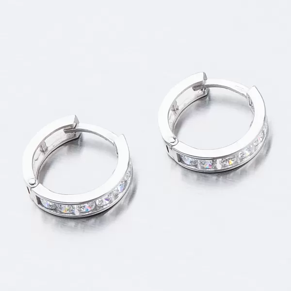 Detské náušnice biele zlato 585 zirkónové krúžky 52GZ-3345BBB