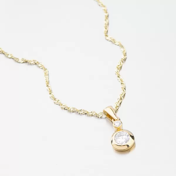 Zlatý prívesok so zirkónmi 682P-130017