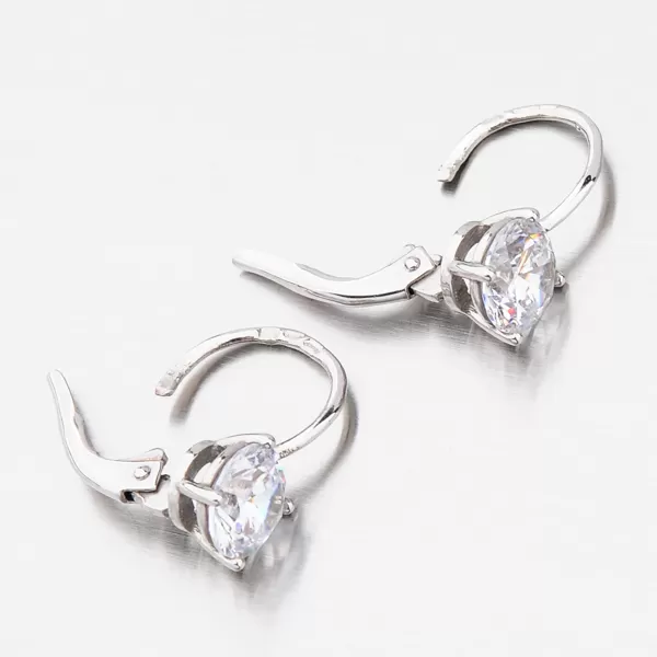 Dámske náušnice biele zlato 585 zirkón visiaci 668P-120628