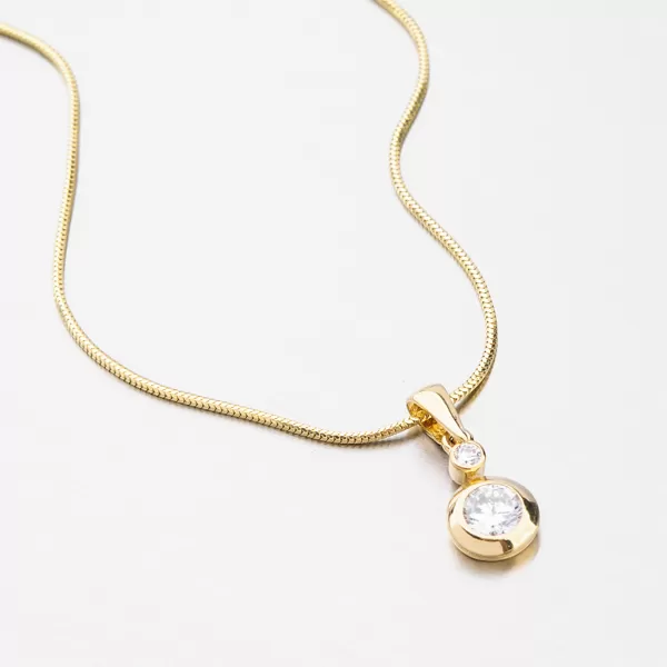 Zlatý prívesok so zirkónmi 682P-130017