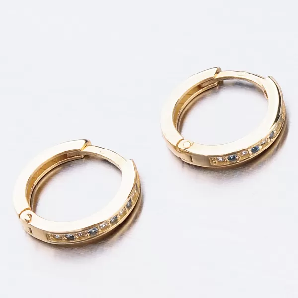 Detské náušnice žlté zlato krúžky 585 so zirkónmi 52GZ-3344ZMB