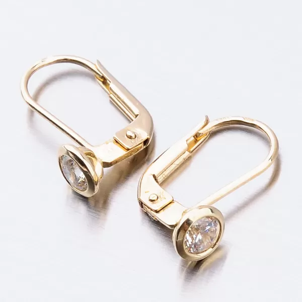 Dámske náušnice žlté zlato 585 zirkón 52DZ-8003Z-KL-ZIR