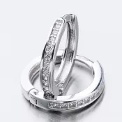 Detské náušnice biele zlato 585 kruhy so zirkónmi 52GZ-3344BBB