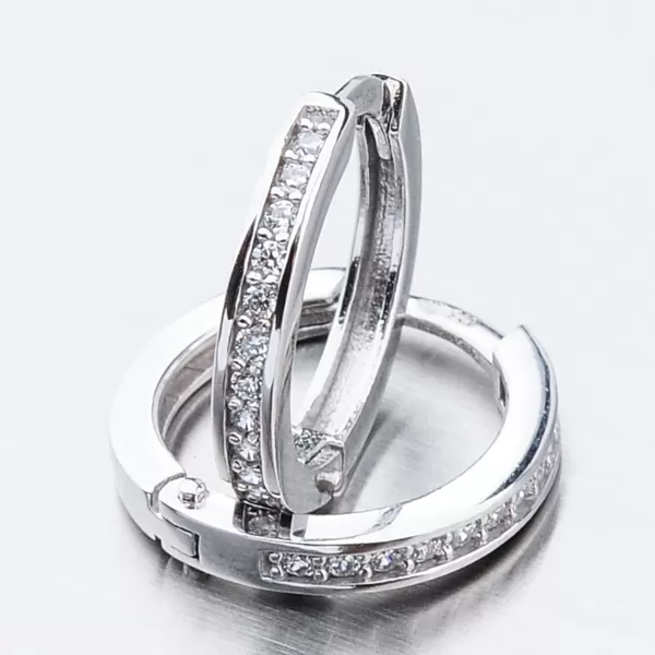 Detské náušnice biele zlato 585 kruhy so zirkónmi 52GZ-3344BBB