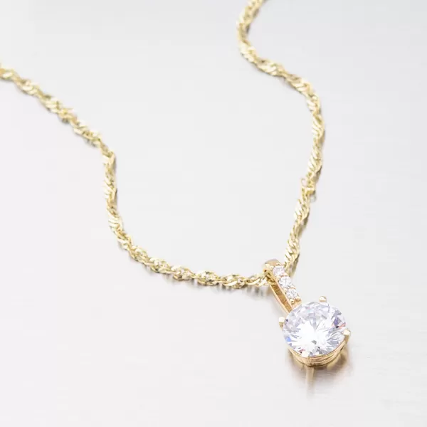 Zlatý prívesok so zirkónmi 662P-130199