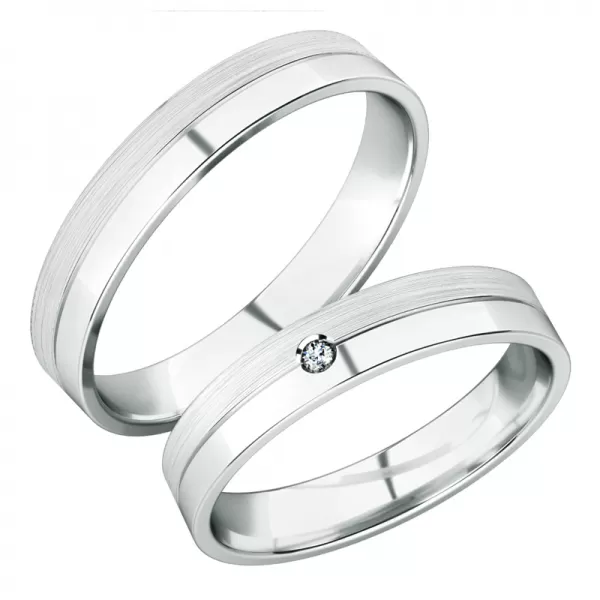 Snubné prstene z bieleho zlata SP-288