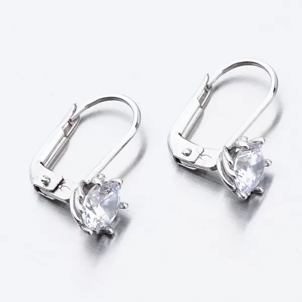 Dámske náušnice biele zlato 585 zirkón 52GZ-8001B-KL