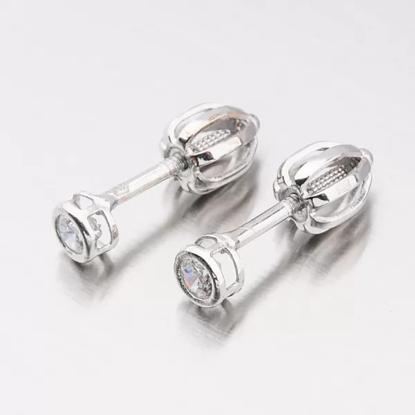 Dámske náušnice biele zlato 585 zirkón v jednoduchom dizajne 52GZ-62231B-SR