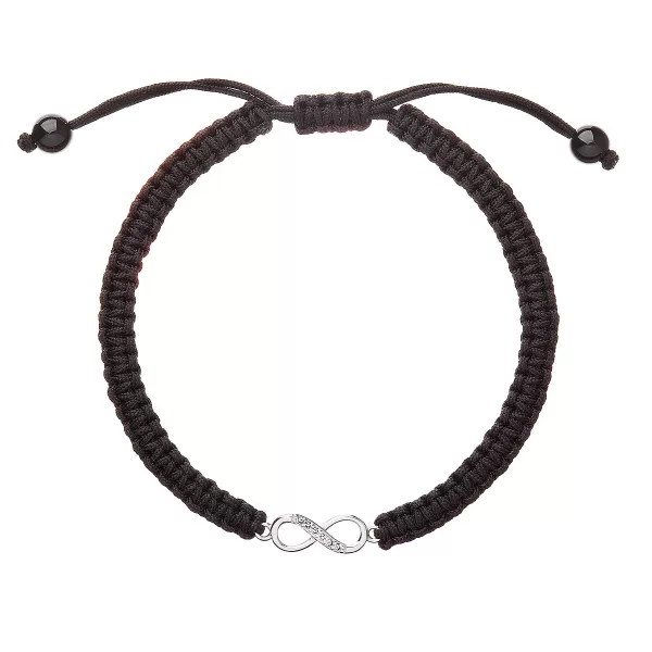 Kabbalah náramok proti uhranutiu strieborné nekonečno 13002.3 čierny