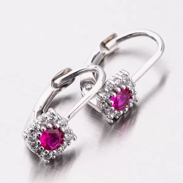 Detské náušnice biele zlato 585 zirkón 12-574