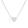 Strieborný náhrdelník so syntetickým opálom biele srdce 12048.1