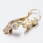 Dámske náušnice žlté zlato 585 zirkón visiaci zdobený 52GZ-8030Z-KL