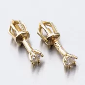 Dámske náušnice žlté zlato 585 zirkón 52DZ-8020Z-ZIR