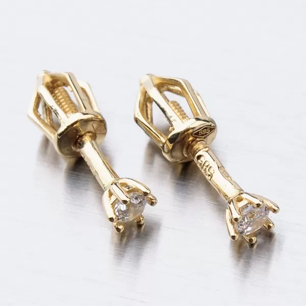 Dámske náušnice žlté zlato 585 zirkón 52DZ-8020Z-ZIR