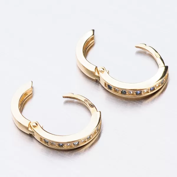 Detské náušnice žlté zlato 585 zirkónové krúžky 52GZ-3343ZMB