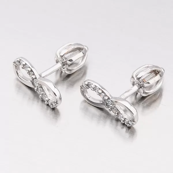 Dámske náušnice žlté zlato 585 infinity v bielej farbe 52GZ-60149B-SR