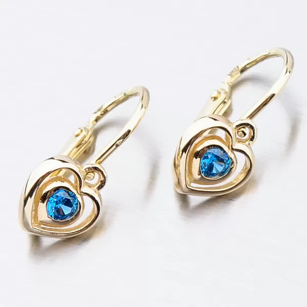 Detské náušnice žlté zlato 585 zirkón 52DN-2752ZM