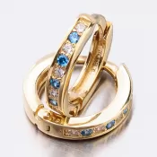 Detské náušnice žlté zlato krúžky 585 so zirkónmi 52GZ-3342ZMB