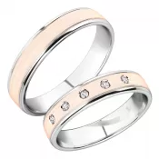 Snubné prstene zo žltého a bieleho zlata SP-251-BR