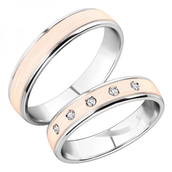 Snubné prstene zo žltého a bieleho zlata SP-251-BR