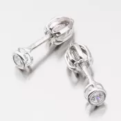 Dámske náušnice biele zlato 585 zirkón v jednoduchom dizajne 52GZ-62231B-SR