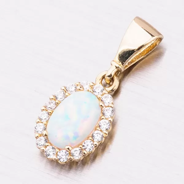 Zlatý prívesok s opálom 13-364