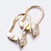 Dámske náušnice žlté zlato 585 zirkón 52DZ-8003Z-KL-ZIR