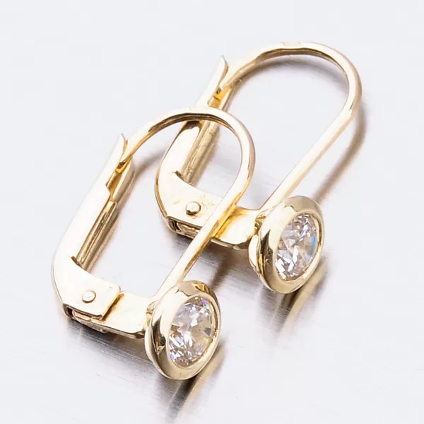 Dámske náušnice žlté zlato 585 zirkón 52DZ-8003Z-KL-ZIR