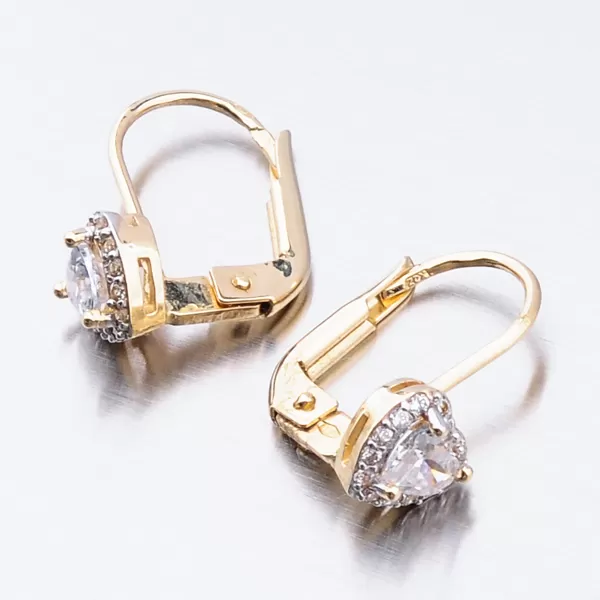 Dámske náušnice žlté zlato 585 zirkón 52GZ-8015ZBB-KL