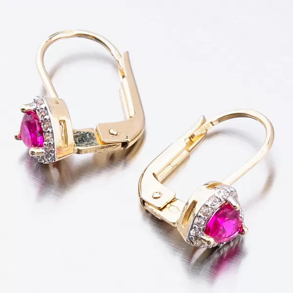 Dámske náušnice žlté zlato 585 zirkón 52GZ-8015ZCB-KL