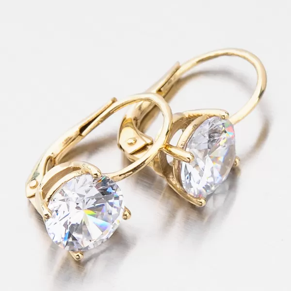 Dámske náušnice žlté zlato 585 zirkón v žltom 663P-120613