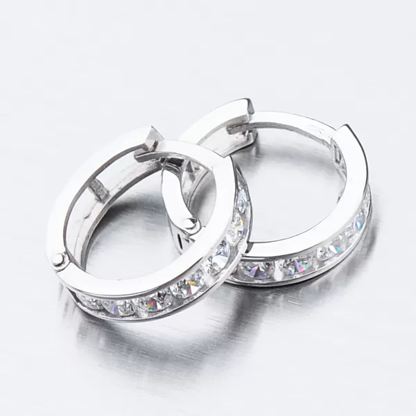 Detské náušnice biele zlato 585 zirkónové krúžky 52GZ-3345BBB