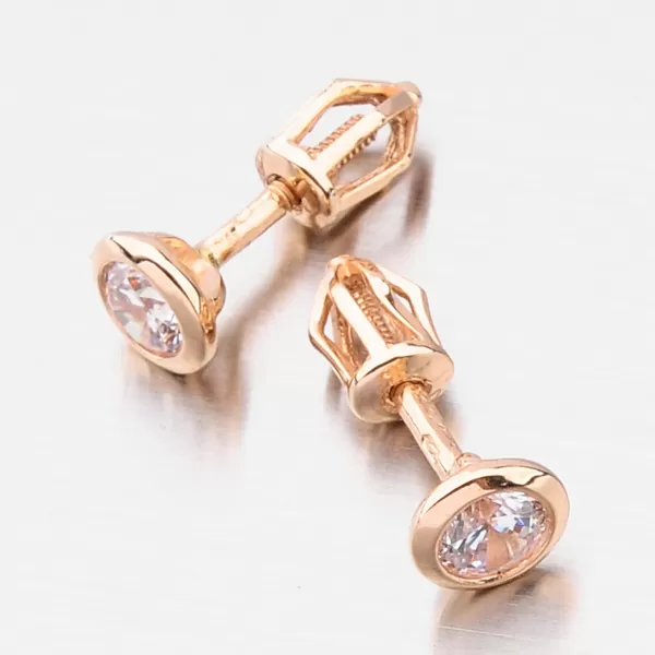 Dámske náušnice ružové zlato 585 zirkón 52DZ-8003CV-SR