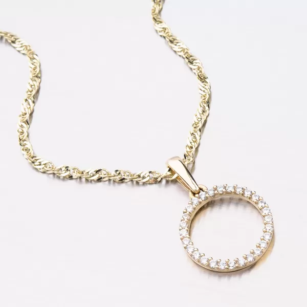 Zlatý prívesok so zirkónmi DZ-2175Z-ZIR