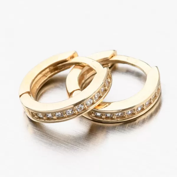 Detské náušnice biele zlato 585 kruhy so zirkónmi 52GZ-3342ZBB