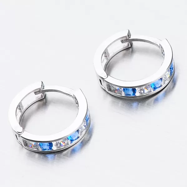 Detské náušnice biele zlato 585 zirkónové krúžky 52GZ-3345BMB