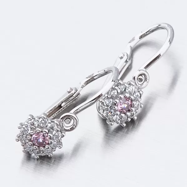 Detské náušnice biele zlato 585 zirkón 52DN-2749BRB