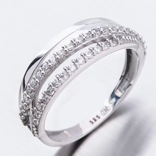 Zlatý prsteň so zirkónmi 51GZ-3352B