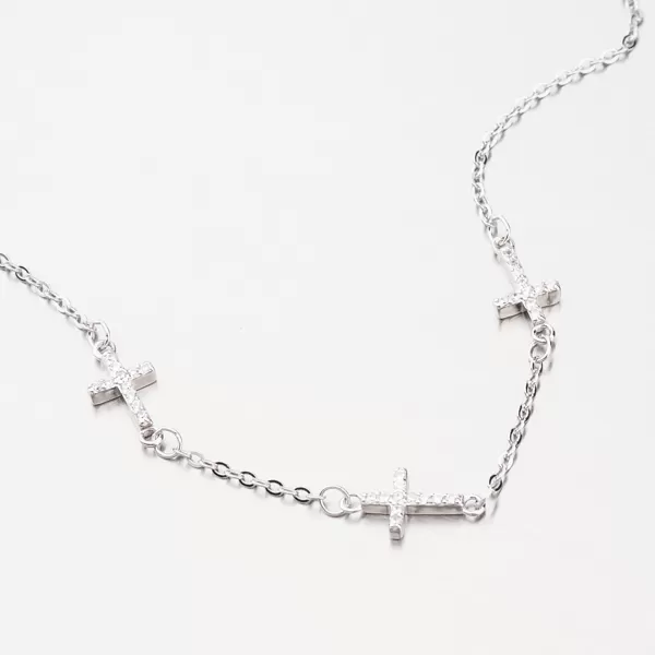 Strieborný náramok so zirkónmi BST-14352-02