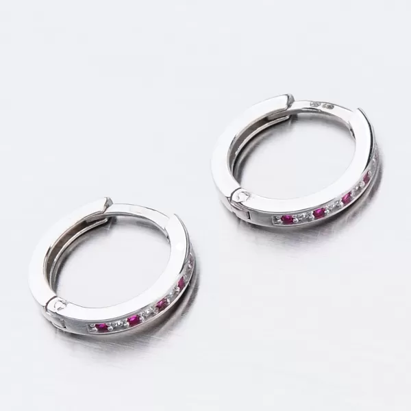 Detské náušnice biele zlato 585 zirkónové krúžky 52GZ-3344BCB