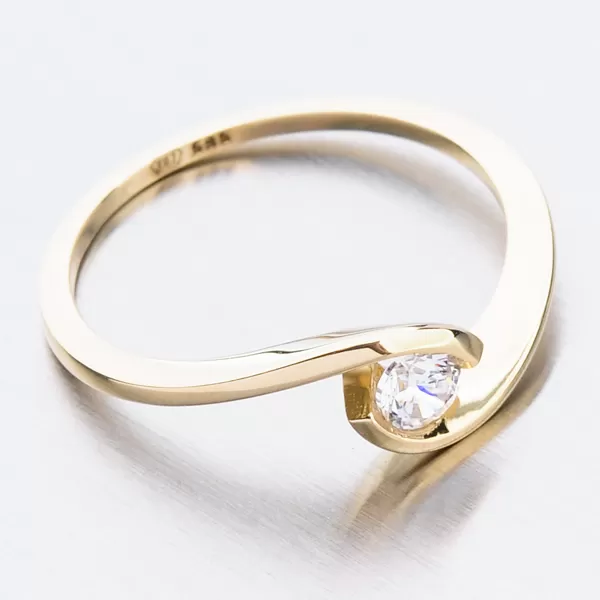 Dámsky prsteň žlté zlato 585 zirkón 51DZ-6134Z-ZIR