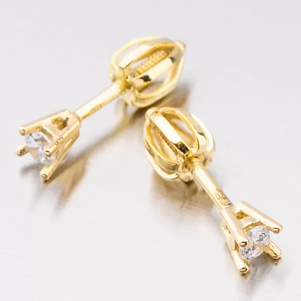 Dámske náušnice žlté zlato 585 malý zirkón v žltej farbe 52DZ-60129Z-SR