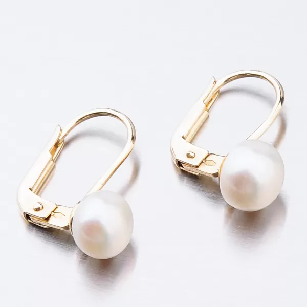 Dámske náušnice žlté zlato 585 perál visiace 52GZ-8002Z-KL