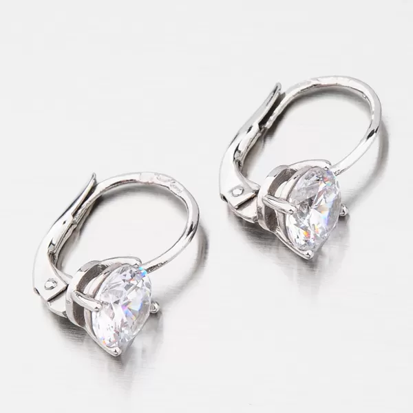 Dámske náušnice biele zlato 585 zirkón visiaci 668P-120628