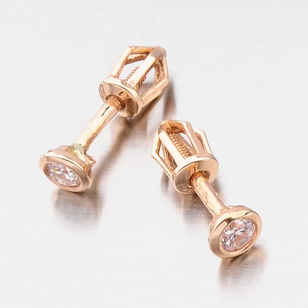 Dámske náušnice ružové zlato 52DZ-8007CV-SR