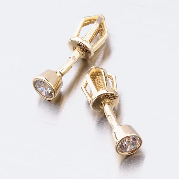 Dámske náušnice žlté zlato 585 zirkón 52DZ-8017Z-ZIR