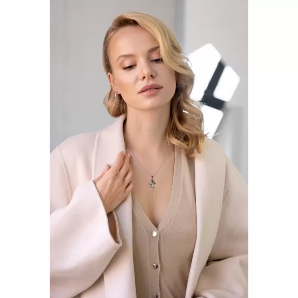 Strieborný náhrdelník anjel so Swarovski kryštálmi biely 32076.1