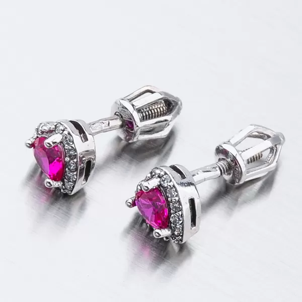 Dámske náušnice biele zlato 585 zirkón so srdiečkom 52GZ-8015BCB-SR