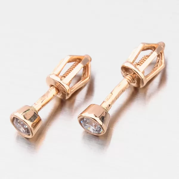 Dámske náušnice ružové zlato 585 zirkón 52DZ-8017-CV-ZIR